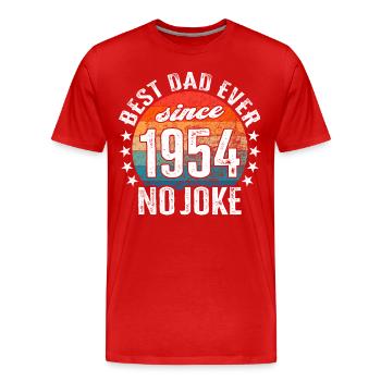 Best dad in the world since 1954 No Joke - Men's Premium Organic T-Shirt - red - Front - Damien (186cm)