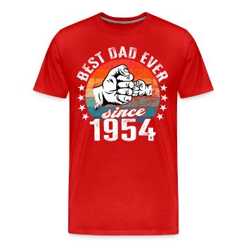 Best dad in the world since 1954 Father's Day - Men's Premium Organic T-Shirt - red - Front - Damien (186cm)