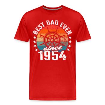 Best dad in the world since 1954 captain - Men's Premium Organic T-Shirt - red - Front - Damien (186cm)