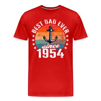 World's Best Dad Since 1954 Anchor - Men's Premium Organic T-Shirt - red - Front - Damien (186cm)