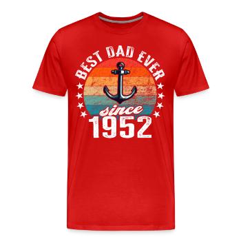 Bester Papa der Welt seit 1952 Anker - Männer Premium Bio T-Shirt - Rot - Vorne - Damien (186cm)