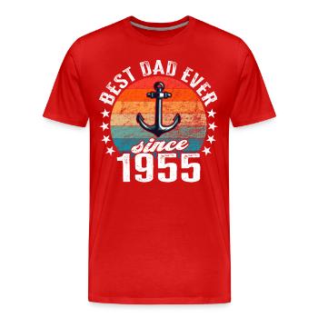 Meilleur père du monde depuis 1955 présentateur - T-shirt bio Premium Homme - rouge - Devant - Damien (186cm)
