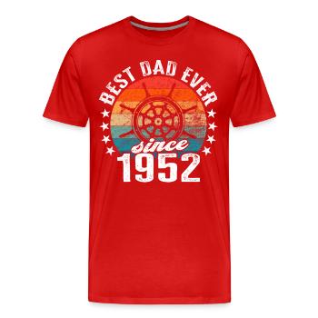 Bester Papa der Welt seit 1952 Kapitän - Männer Premium Bio T-Shirt - Rot - Vorne - Damien (186cm)