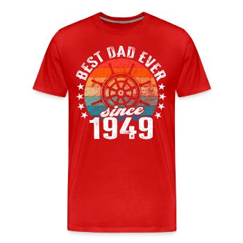 Meilleur papa du monde depuis 1949 Fête des Pères - T-shirt bio Premium Homme - rouge - Devant - Damien (186cm)