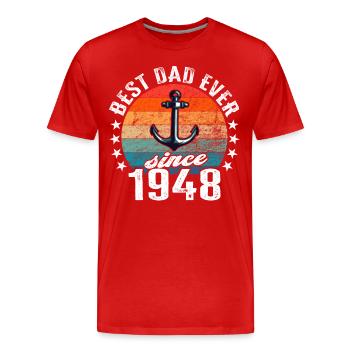 Meilleur père du monde depuis 1948 Fête des pères - T-shirt bio Premium Homme - rouge - Devant - Damien (186cm)