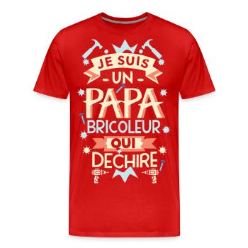 idee cadeau je suis un papa bricoleur qui déchire - T-shirt bio Premium Homme - rouge - Devant - Damien (186cm)