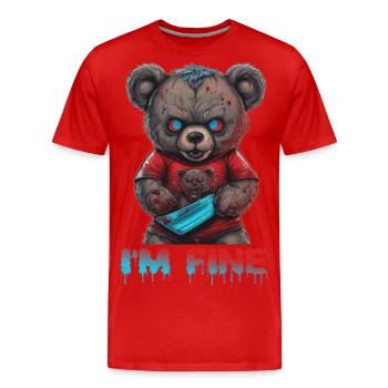 Spooky Teddy - Men's Premium Organic T-Shirt - red - Front - Damien (186cm)