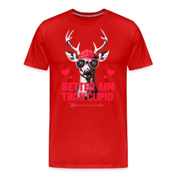 I Aim Better Than Cupid Hunting Valentine’s Day - T-shirt bio Premium Homme - rouge - Devant - Damien (186cm)