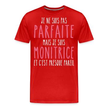 Nicht perfekt, aber ich bin ein Monitor - Männer Premium Bio T-Shirt - Rot - Vorne - Damien (186cm)