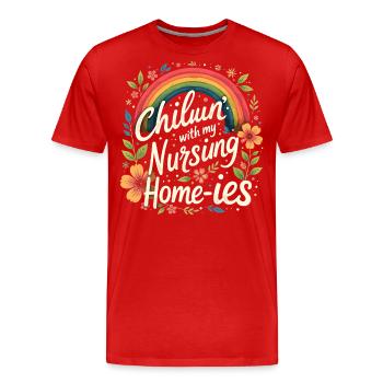 Chillin' With My Nursing Home-ies Funny Nursing - T-shirt bio Premium Homme - rouge - Devant - Damien (186cm)