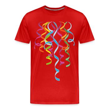 Carnival streamers decoration New Year - Men's Premium Organic T-Shirt - red - Front - Damien (186cm)