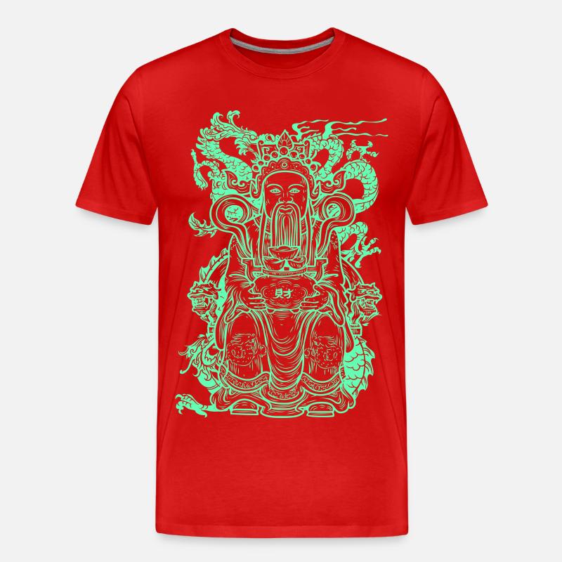 Buddha Figur - Männer Premium Bio T-Shirt - Rot