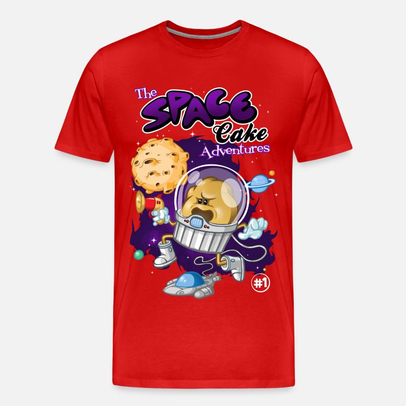 Space cake - Männer Premium Bio T-Shirt - Rot