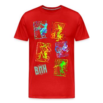 BMX Fahrrad | BMX Rad | BMX | Geschenkidee - Männer Premium Bio T-Shirt - Rot - Vorne - Damien (186cm)