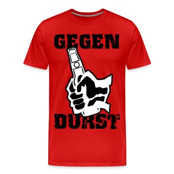Gegen Durst - Männer Premium Bio T-Shirt - Rot - Vorne - Damien (186cm)