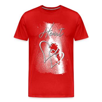 Deux cœurs - T-shirt bio Premium Homme - rouge - Devant - Damien (186cm)
