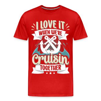 Croisière Couple Couples Amis - T-shirt bio Premium Homme - rouge - Devant - Damien (186cm)