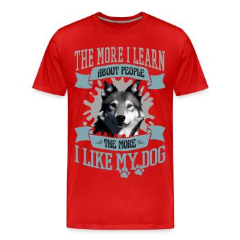 Hunde Bild - Männer Premium Bio T-Shirt - Rot - Vorne - Damien (186cm)