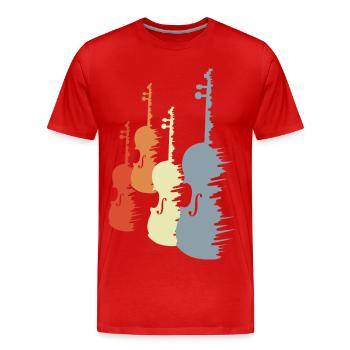 Croquis de violon - T-shirt bio Premium Homme - rouge - Devant - Damien (186cm)