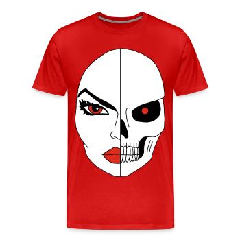 Das Gesicht des Todes - Männer Premium Bio T-Shirt - Rot - Vorne - Damien (186cm)