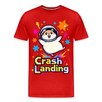🐹 Un astronaute hamster atterrit en catastrophe - T-shirt bio Premium Homme - rouge - Devant - Damien (186cm)