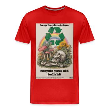 Recycle it! - Men's Premium Organic T-Shirt - red - Front - Damien (186cm)