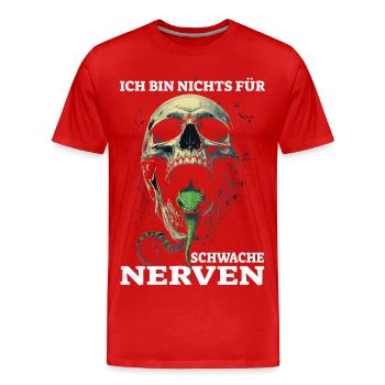 Je ne suis pas pour les âmes sensibles - T-shirt bio Premium Homme - rouge - Devant - Damien (186cm)