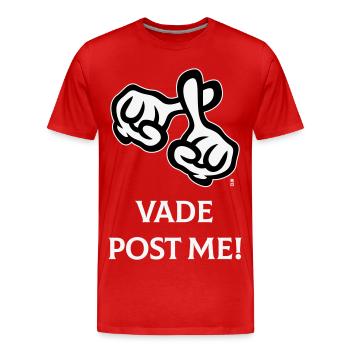 Vade Post Me! (Cross / Bible / Religion / NEG 2C) - Men's Premium Organic T-Shirt - red - Front - Damien (186cm)