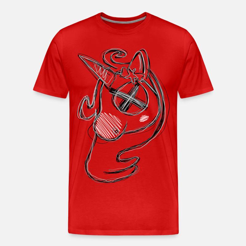 Totes Uni Grau - Männer Premium Bio T-Shirt - Rot