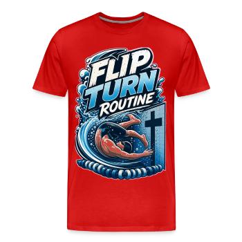FLIP TURN ROUTINE - Men's Premium Organic T-Shirt - red - Front - Damien (186cm)