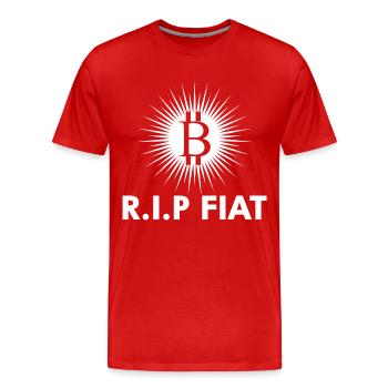 Bitcoin - Männer Premium Bio T-Shirt - Rot - Vorne - Damien (186cm)