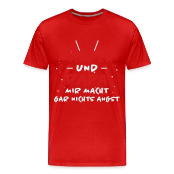 Maurer Spruch Baustelle Lustiges Maurer Geschenk - Männer Premium Bio T-Shirt - Rot - Vorne - Damien (186cm)
