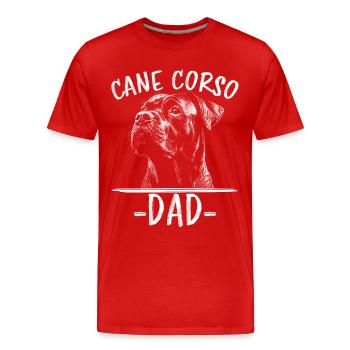 Cane Corso Italiano Papa Dad Cane Corso Gift - Men's Premium Organic T-Shirt - red - Front - Damien (186cm)