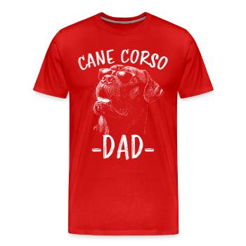 Cane Corso Italiano Papa Dad Cane Corso Gift - Men's Premium Organic T-Shirt - red - Front - Damien (186cm)