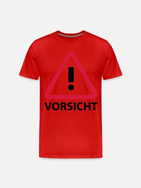 Caution - Men's Premium Organic T-Shirt - red