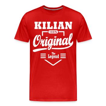 Prénom KILIAN cadeau personnalisé noel naissance - T-shirt bio Premium Homme - rouge - Devant - Damien (186cm)