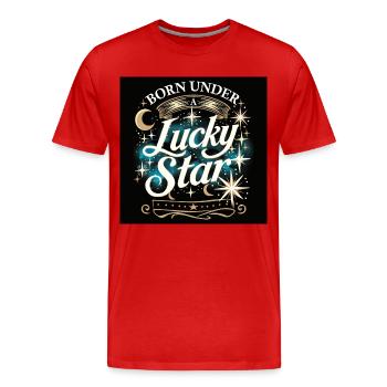 Lucky Star - Men's Premium Organic T-Shirt - red - Front - Damien (186cm)