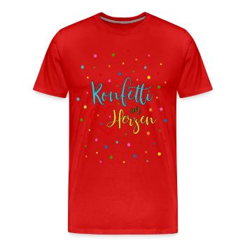 Konfetti im Herzen - Männer Premium Bio T-Shirt - Rot - Vorne - Damien (186cm)