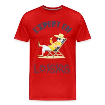 Expert en loisirs - T-shirt bio Premium Homme - rouge - Devant - Damien (186cm)