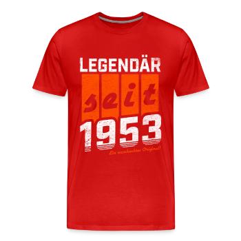 LEGENDÄR SEIT 1953 WASCHECHTES ORIGINAL GEBURTSTAG - Männer Premium Bio T-Shirt - Rot - Vorne - Damien (186cm)