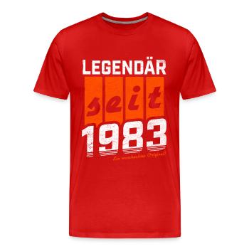 LEGENDÄR SEIT 1983 WASCHECHTES ORIGINAL GEBURTSTAG - Männer Premium Bio T-Shirt - Rot - Vorne - Damien (186cm)
