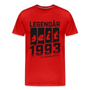 LEGENDÄR SEIT 1993 WASCHECHTES ORIGINAL GEBURTSTAG - Männer Premium Bio T-Shirt - Rot - Vorne - Damien (186cm)