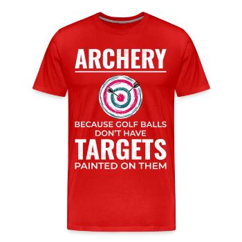 Tir à l’arc Cibles Archer Bullseye Tir Sport - T-shirt bio Premium Homme - rouge - Devant - Damien (186cm)