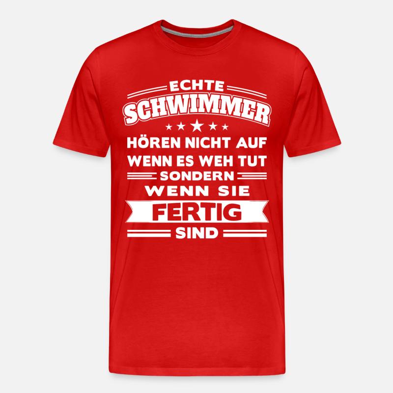 Echte Schwimmer - Männer Premium Bio T-Shirt - Rot