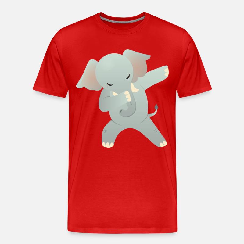 Elephant Dab Dance - Cool Gift - Men's Premium Organic T-Shirt - red