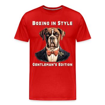 Boxe avec style - T-shirt bio Premium Homme - rouge - Devant - Damien (186cm)