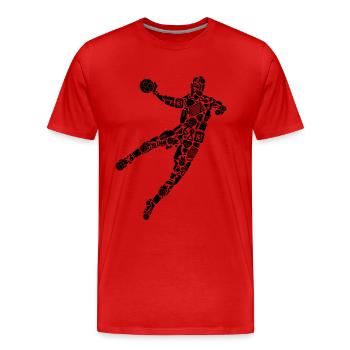 Handball Symbols Handball Player Boys Handball Player - Men's Premium Organic T-Shirt - red - Front - Damien (186cm)