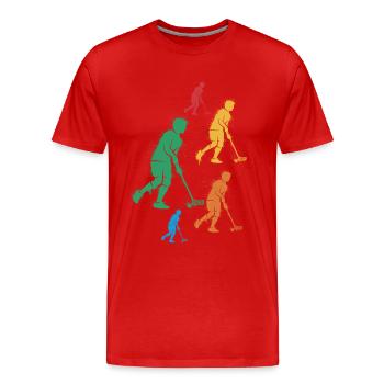 Floorball Innebandy Salibandy Kids Floorball - Men's Premium Organic T-Shirt - red - Front - Damien (186cm)