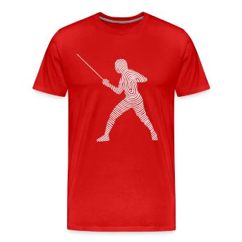 Fechter Fecht Fingerabdruck Fechten - Männer Premium Bio T-Shirt - Rot - Vorne - Damien (186cm)