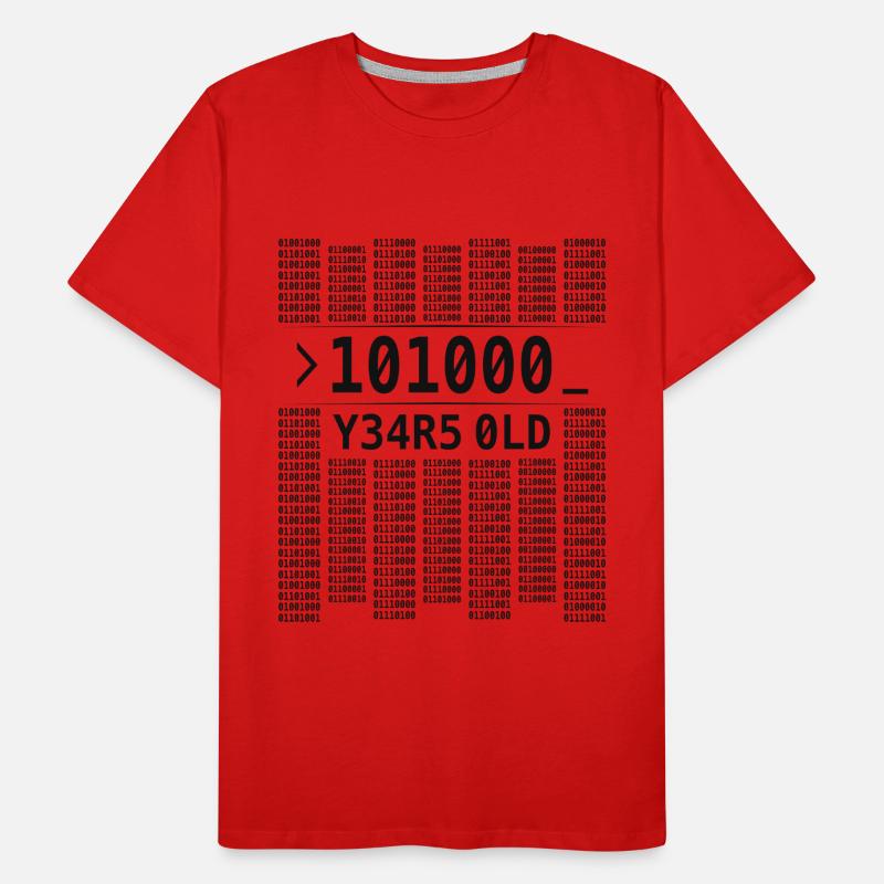 101000 YEARS OLD COMPUTER BINARY CODE 40TH BIRTHDAY Men's Premium Organic T-Shirt